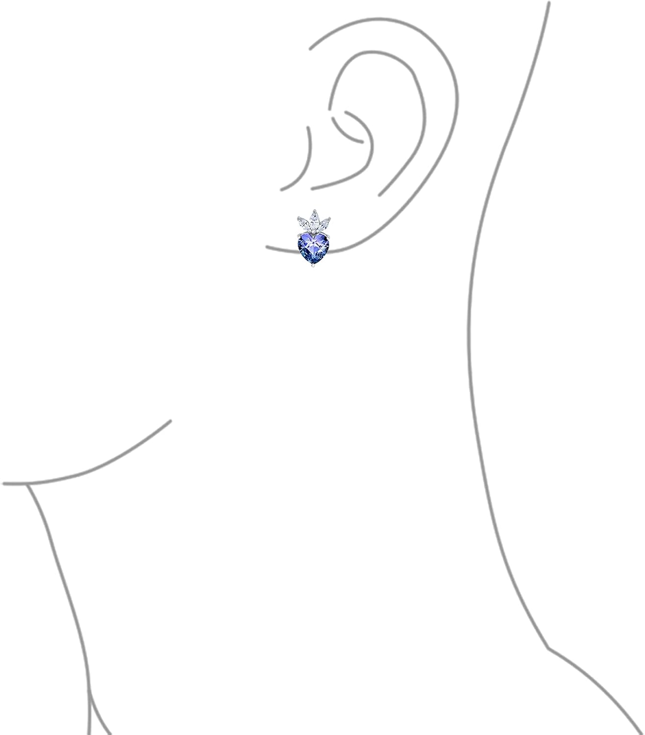 AAA Cubic Zirconia Crown Infinity Blue Purple Mystic Rainbow Heart Shape CZ Stud Earrings Necklace Pendant Jewelry Set For Women .925 Sterling Silver