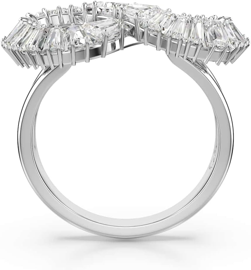 Swarovski Hyperbola Ring Collection, White Crystals in a Rhodium Plated Setting