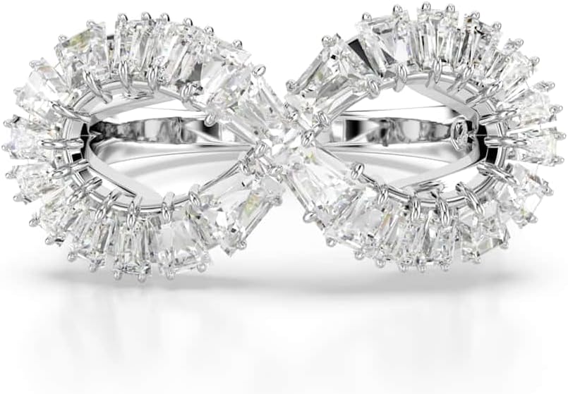 Swarovski Hyperbola Ring Collection, White Crystals in a Rhodium Plated Setting