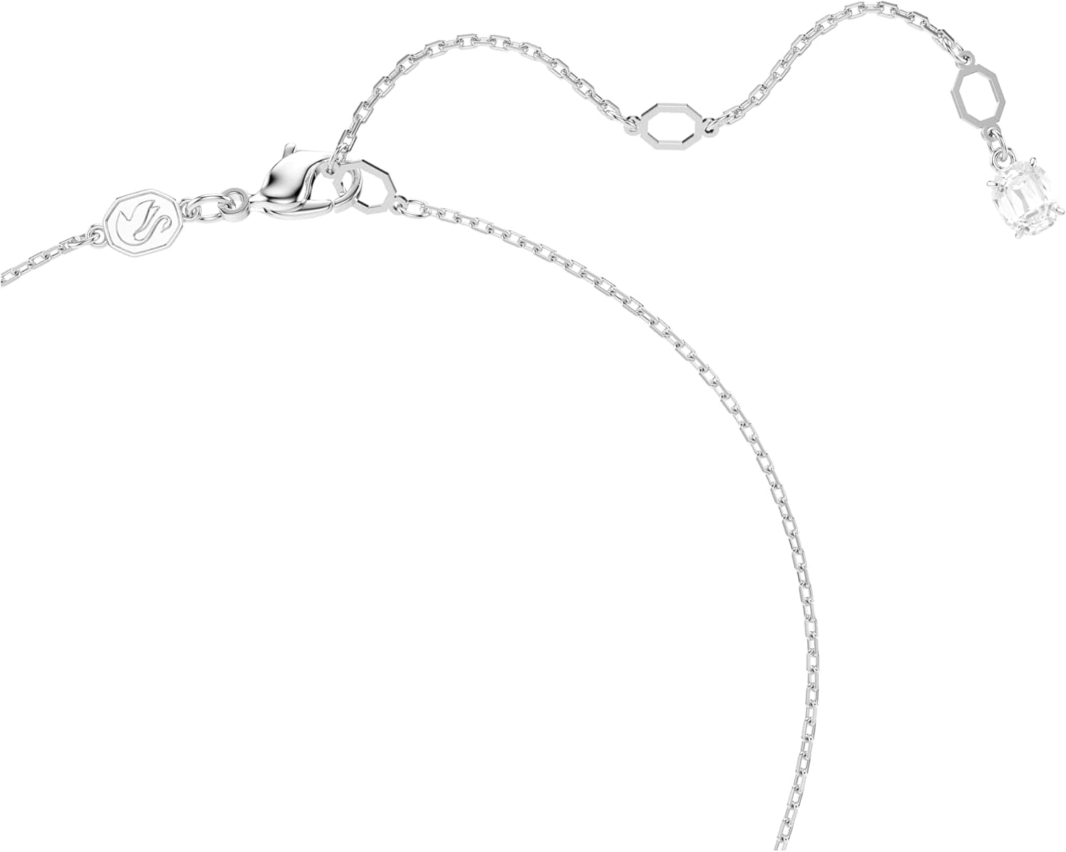 Swarovski Hyperbola Pendant and Necklace Collection, Infinity, Twist and Heart Shapes, White Crystals in a Mixed Metal, Rhodium or Rose Gold-Tone Plated Setting