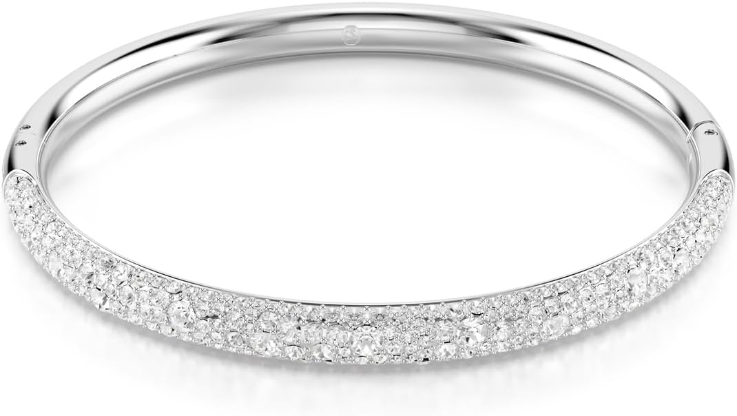 Swarovski Sublima Bangle Collection, White Crystals in a Rhodium or Rose Gold-Tone Plated Setting