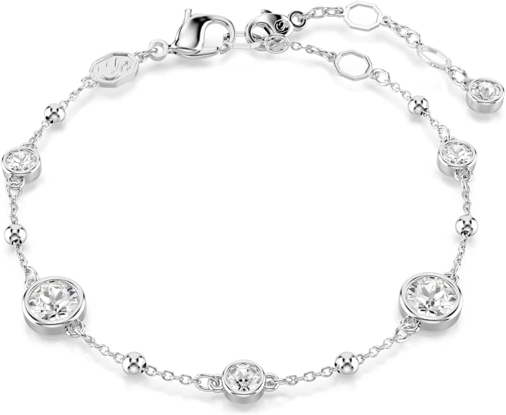 Swarovski Imber Bracelet Collection, White Round Cut Crystals in a Rhodium or Gold-Tone Plated Setting