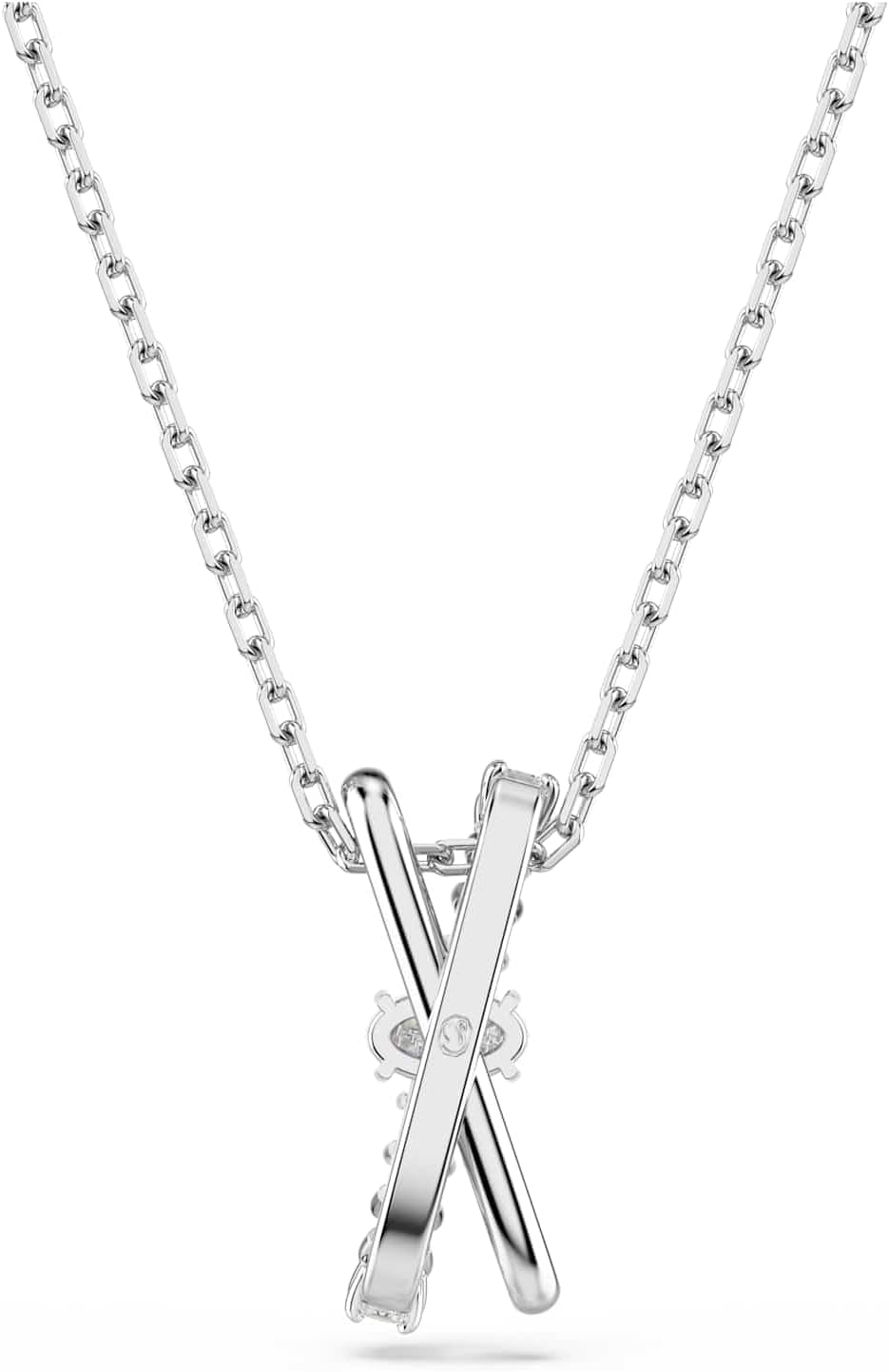 Swarovski Hyperbola Pendant and Necklace Collection, Infinity, Twist and Heart Shapes, White Crystals in a Mixed Metal, Rhodium or Rose Gold-Tone Plated Setting