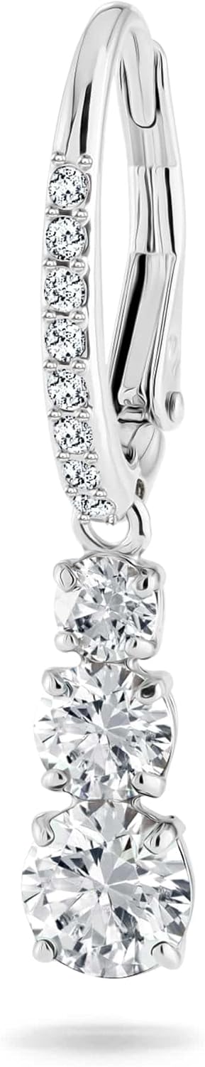 Swarovski Stilla Attract Collection, Earrings, Necklace and Ring, White Crystals in a Rhodium Plated Setting