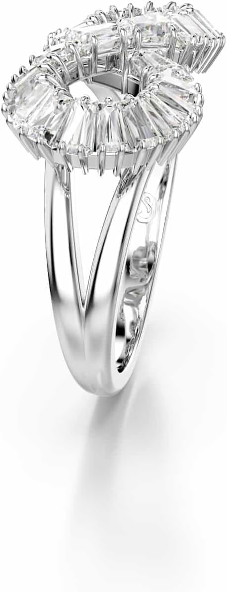 Swarovski Hyperbola Ring Collection, White Crystals in a Rhodium Plated Setting