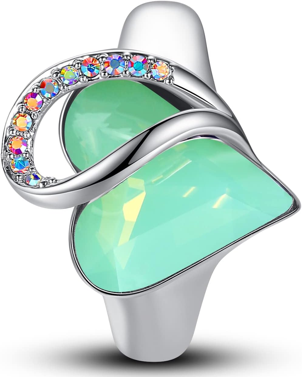 Leafael Infinity Love Women's Adjustable Heart Ring Made with Swarovski Crystals