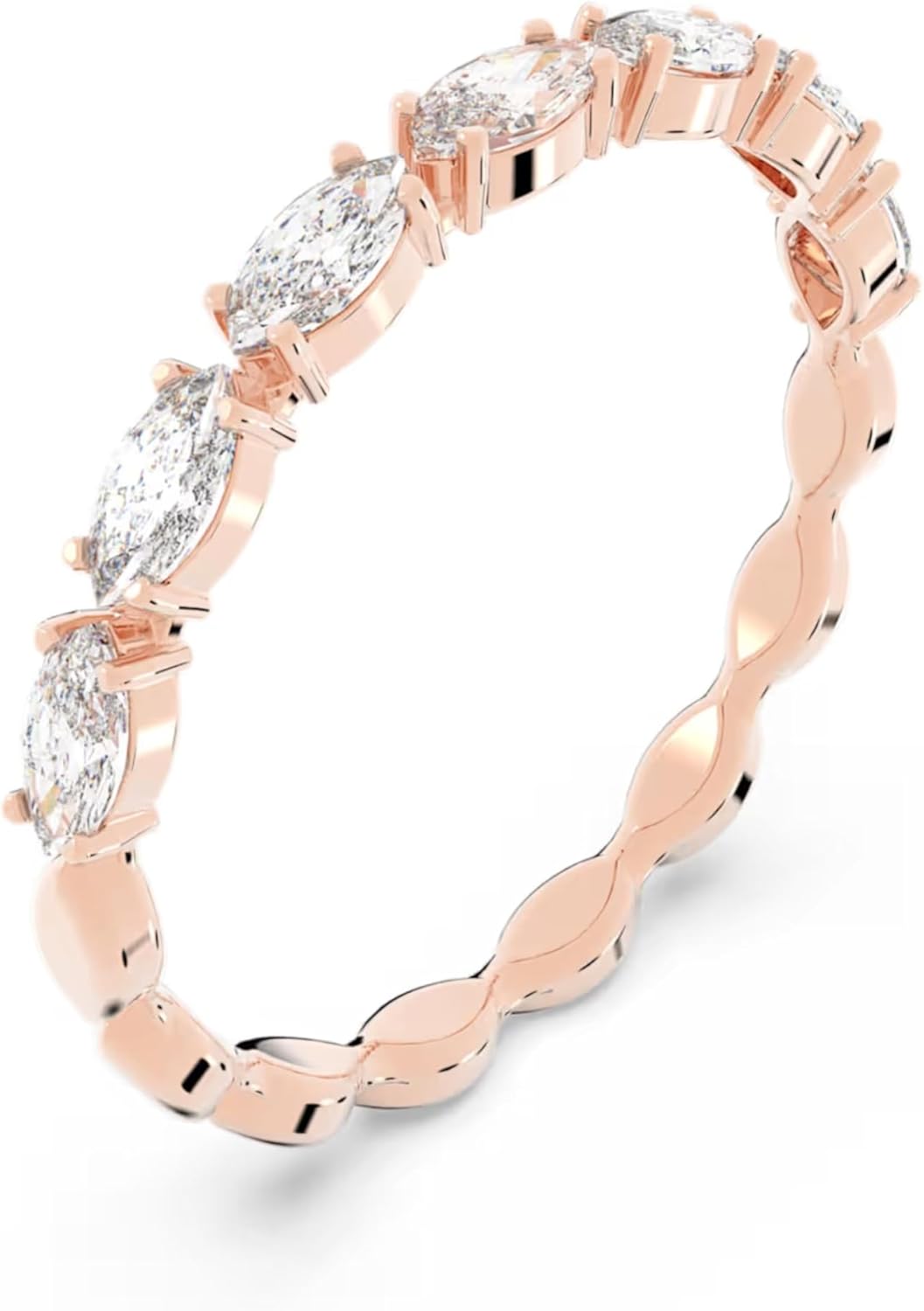 Swarovski Matrix Vittore Ring Collection, White Marquise or Round Cut Crystals in a Rhodium or Rose Gold-Tone Plated Setting