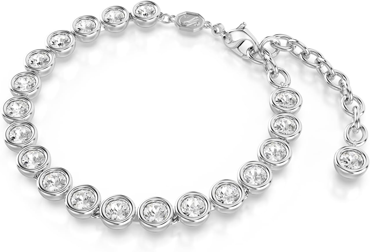 Swarovski Imber Bracelet Collection, White Round Cut Crystals in a Rhodium or Gold-Tone Plated Setting