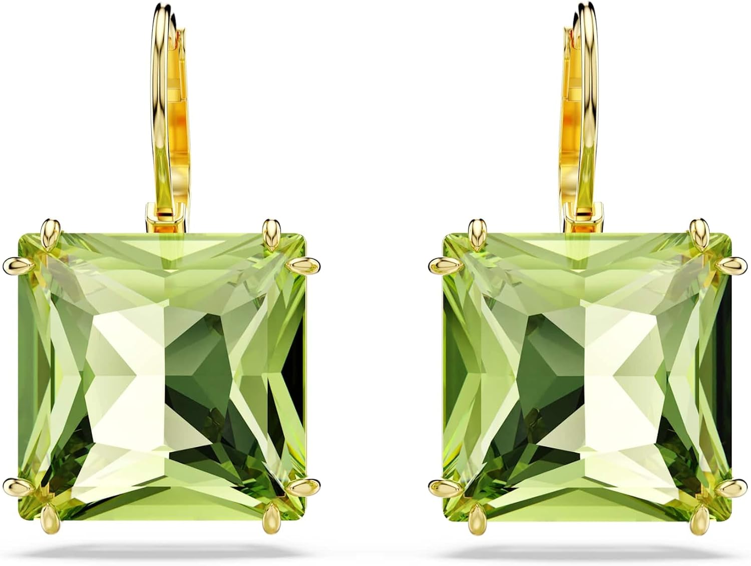 Swarovski Millenia Drop Earrings Collection, Blue, Pink or Green Crystals in a Rhodium, Rose Gold-Tone or Gold-Tone Plated Setting