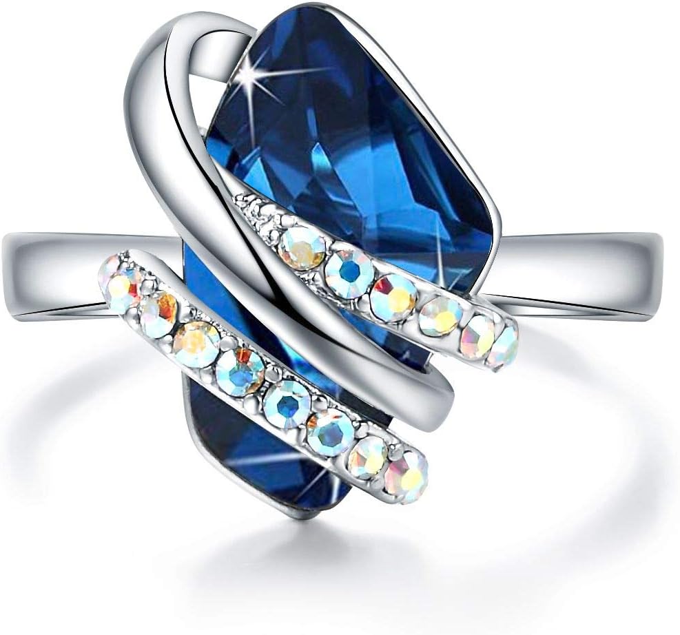 Leafael Wish Stone Women's Adjustable Open Ring Made with Swarovski Crystals Gifts for Women