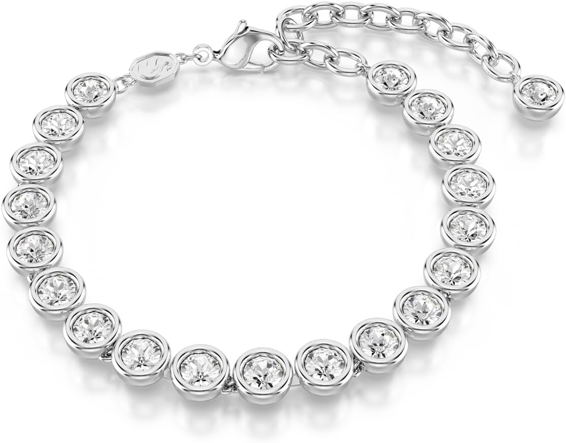 Swarovski Imber Bracelet Collection, White Round Cut Crystals in a Rhodium or Gold-Tone Plated Setting