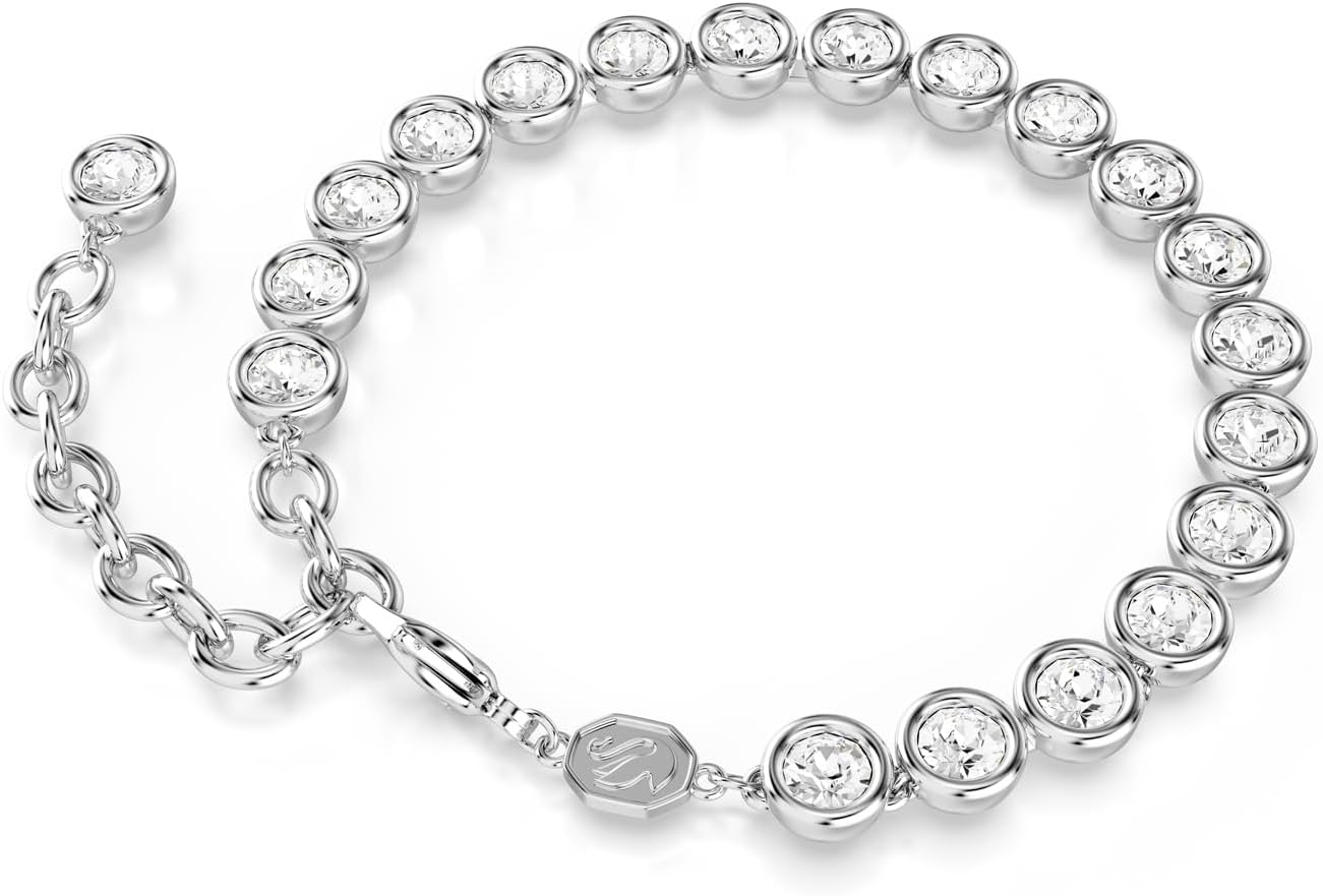 Swarovski Imber Bracelet Collection, White Round Cut Crystals in a Rhodium or Gold-Tone Plated Setting