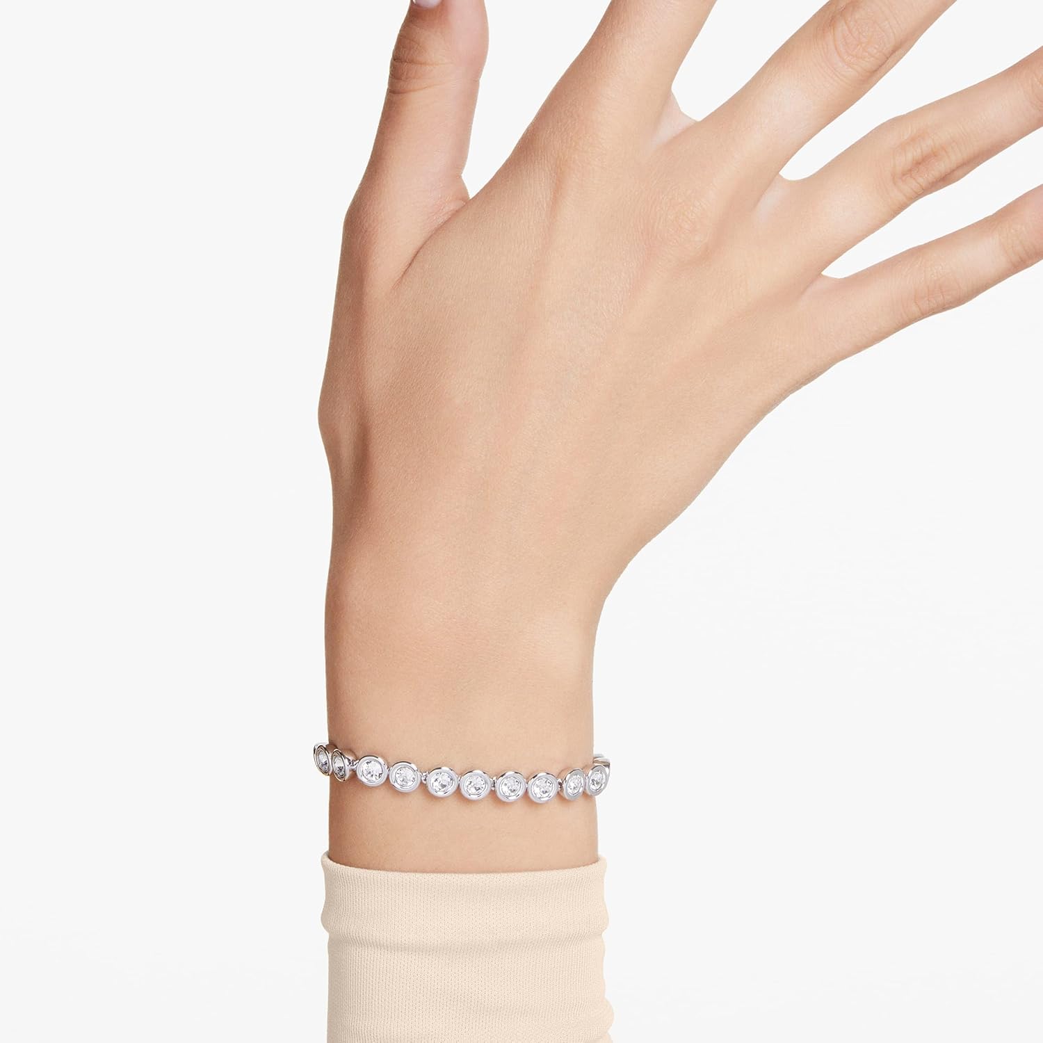 Swarovski Imber Bracelet Collection, White Round Cut Crystals in a Rhodium or Gold-Tone Plated Setting
