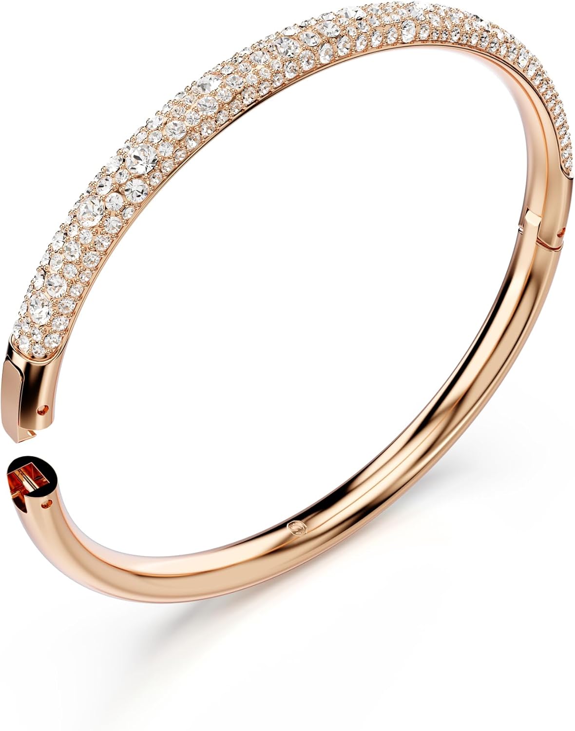 Swarovski Sublima Bangle Collection, White Crystals in a Rhodium or Rose Gold-Tone Plated Setting