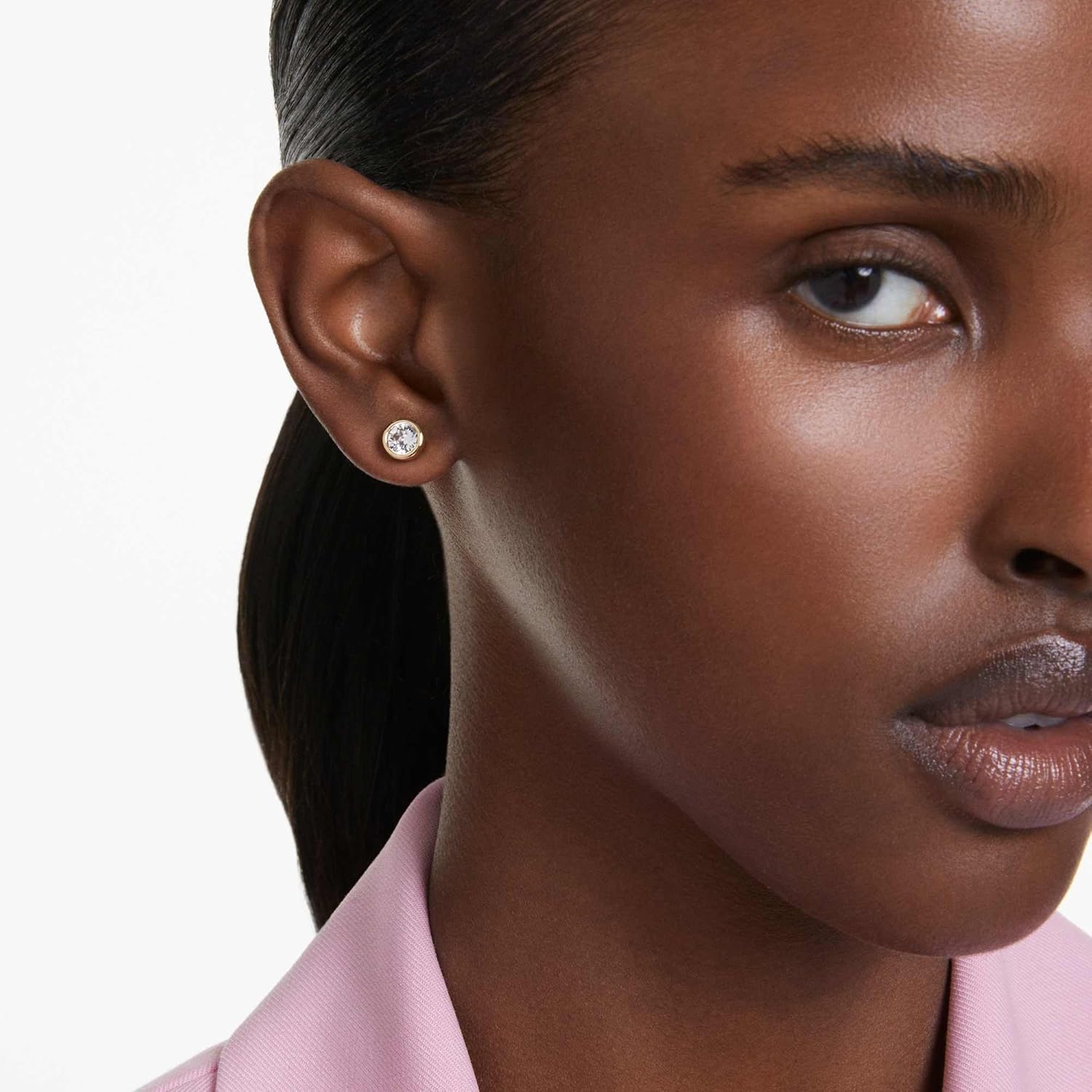 Swarovski Imber Earrings Collection, White Crystals in a Rhodium or Gold-Tone Plated Plated Setting