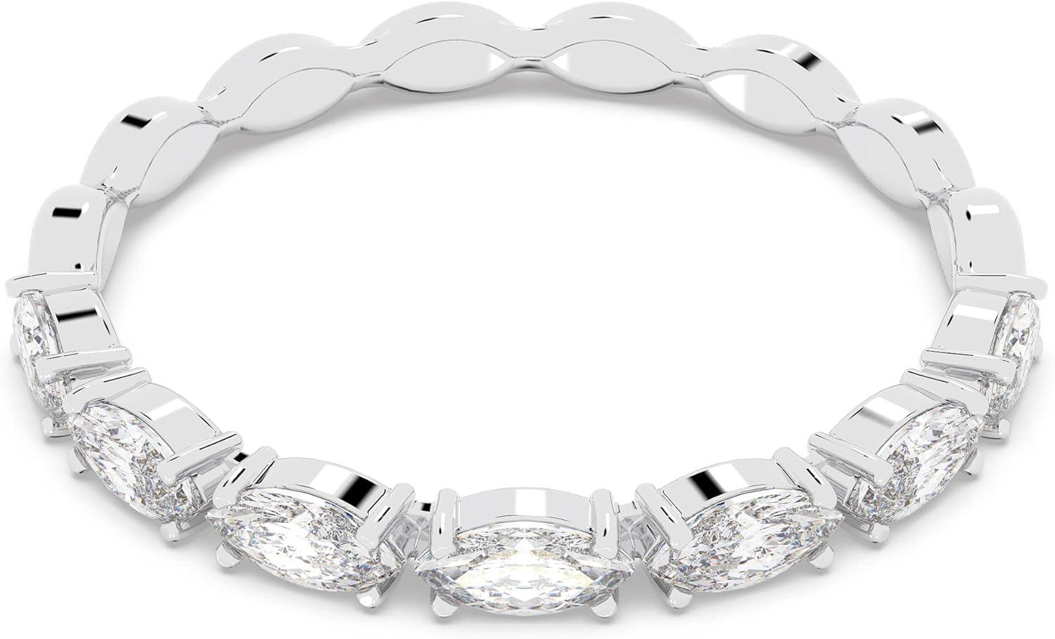 Swarovski Matrix Vittore Ring Collection, White Marquise or Round Cut Crystals in a Rhodium or Rose Gold-Tone Plated Setting