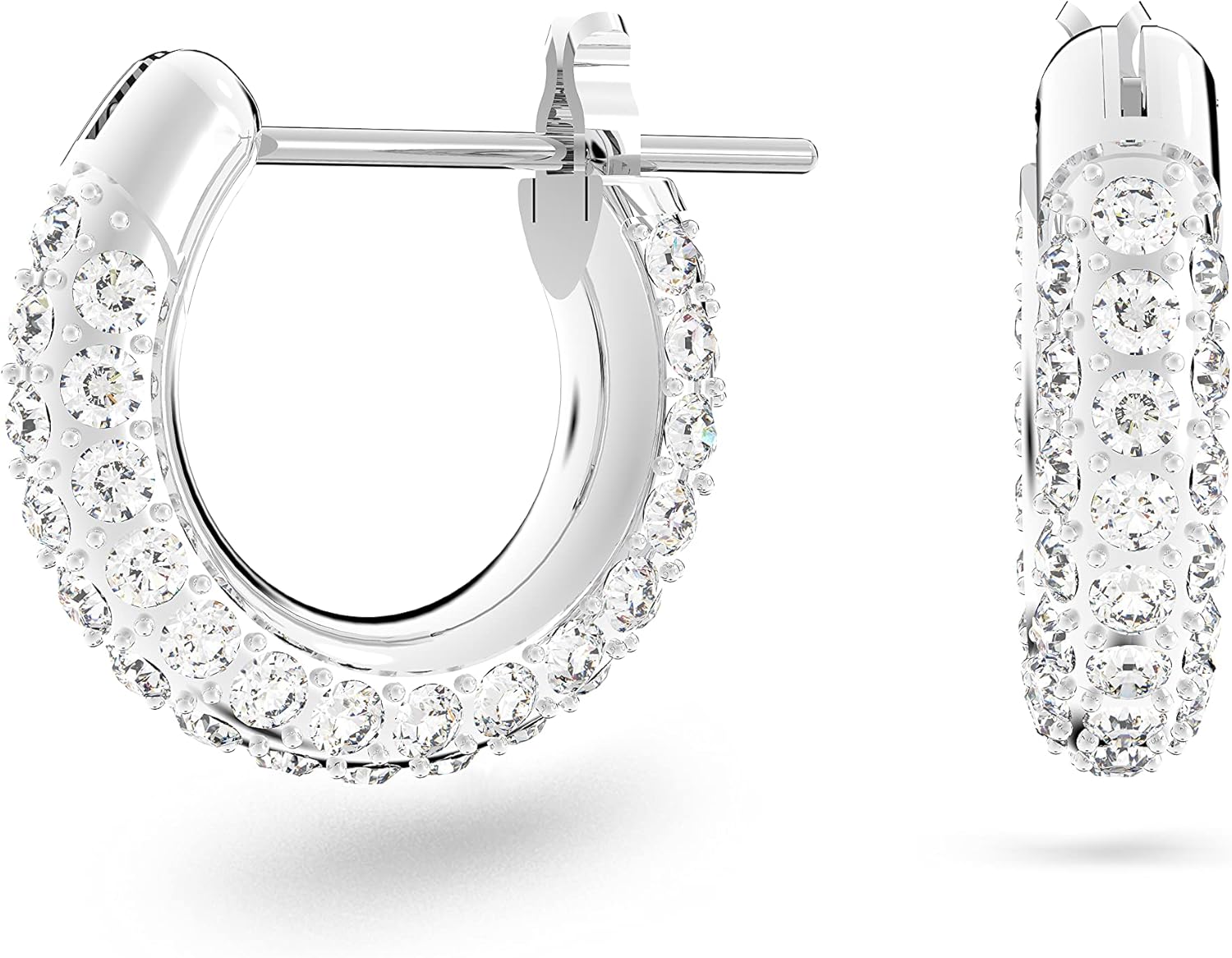 Swarovski Dextera Hoop Earrings Collection, White Crystals in a Rhodium or Rose Gold-Tone Plated Setting