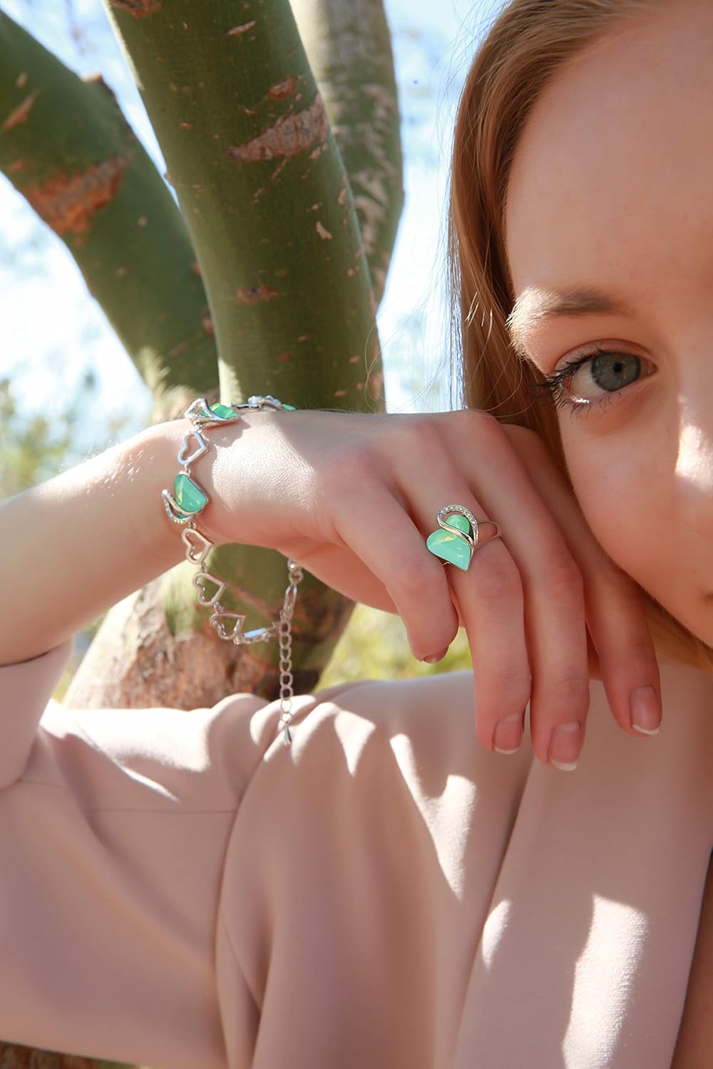 Leafael Infinity Love Women's Adjustable Heart Ring Made with Swarovski Crystals