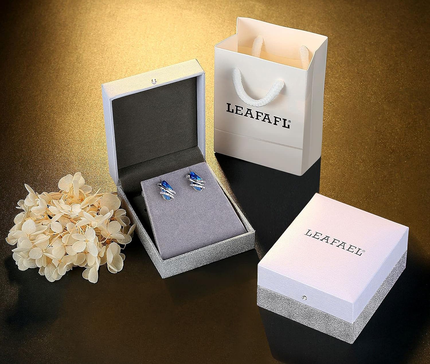 Leafael Infinity Love Heart Birthstone Earrings for Women, Crystal Stud Earrings with Healing Stones, Allergy-Free Jewelry for Women with Gift Box, Silver-tone Birthstone Crystals Earrings