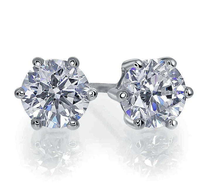 The Essential Studs | GRA Certified 2 CT Total Moissanite Earrings