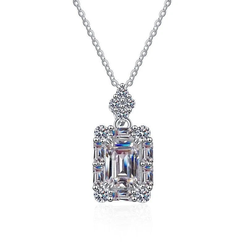 The Sovereign Cut Necklace | GRA Certified 5x7mm Moissanite Pendant